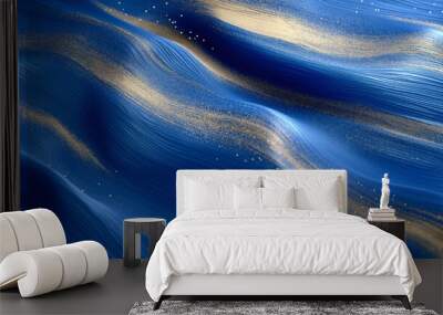 abstract blue background with waves Wall mural