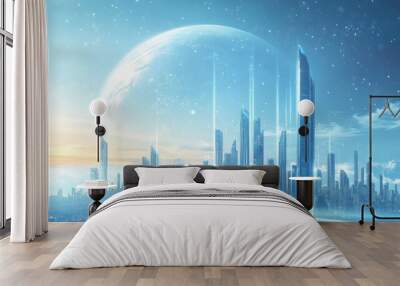 city in the night Wall mural