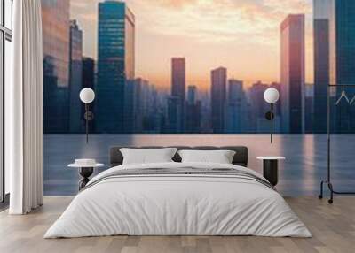 modern city skyline Wall mural