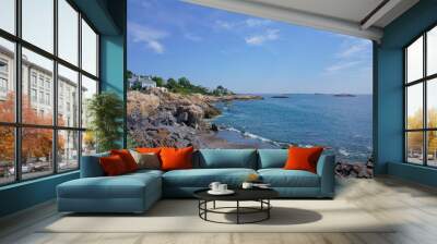 Rocky coast of Castle Rock Park Marblehead MA USA Wall mural