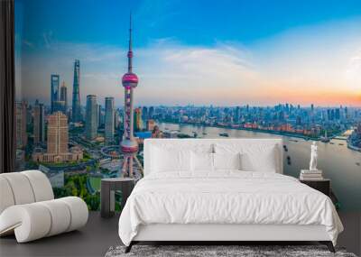 The city scenery of Shanghai, China Wall mural