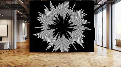 Round music wave equalizer sound symbol icon design isolated on black background Wall mural