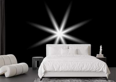 Transparent star for christmas isolated on black background Wall mural