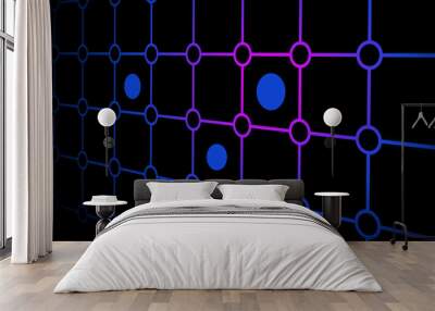 abstract geometric wallpaper with black background Wall mural