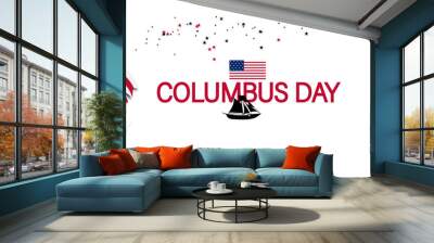 A stylish design celebrating Columbus Day in the USA, featuring vibrant colors and festive elements that evoke joy Wall mural