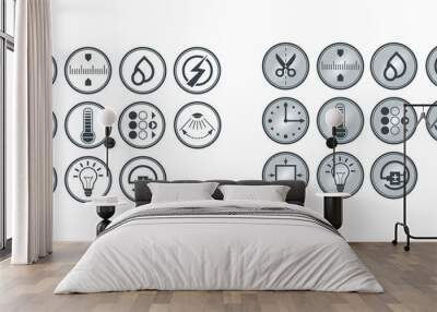 Technical vector icon set for light equipment Wall mural