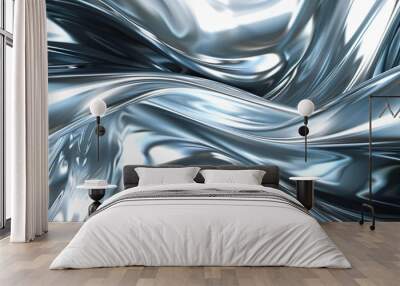 stainless steel texture background, grey metal plate with reflection and gradient Wall mural