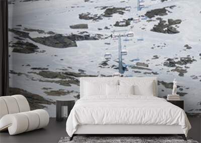 Schneemangel im Skigebiet Wall mural