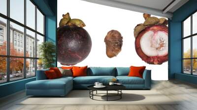 tropical fruits white background Wall mural