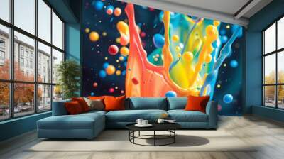 splashes in motion Wall mural