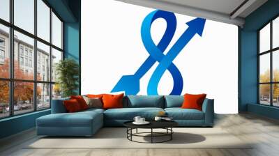 Arrow logo formed number eight Wall mural