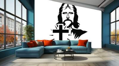 jesus christ face vector illustration Wall mural