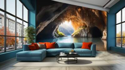 cave grotto illustration ai generated Wall mural