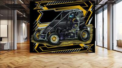 dirt race isolated on white background for poster, t-shirt print, business element, social media content, blog, sticker, vlog, and card. vector illustration. Wall mural