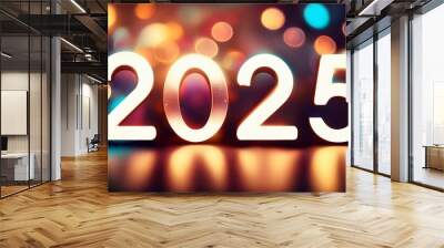 new year 2025 abstract defocused background Wall mural