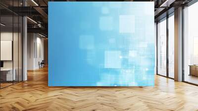 2D flat Abstract geometric cubic medical light blue background for complex medical data storage Wall mural