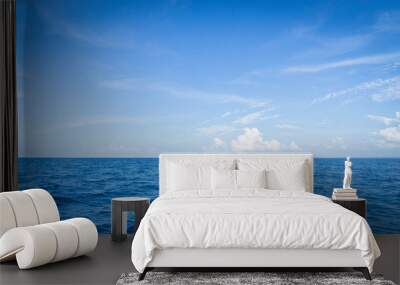 Empty Blue Ocean and Blue Sky Wall mural