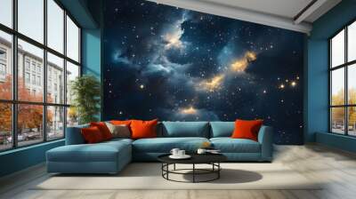 Image of the light of stars in the universe, Beautiful sky and stars. Wall mural