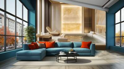 jacuzzi, luxury spa room, hotel, relaxing, massage, baths room. Wall mural