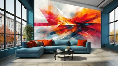 Abstract red geometry modern background
 Wall mural