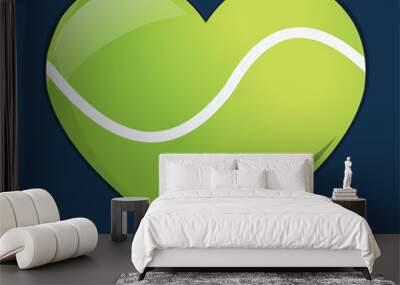 heart with tennis ball  for loving tennis sport concept vector symbol illustration Wall mural