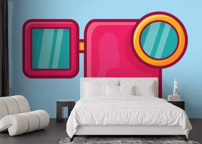 video camera camcorder isolated cartoon vector illustration in flat style Wall mural