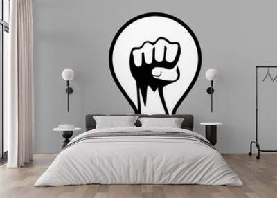 hand lightbulb conceptual vector design Wall mural