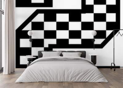 Racing Flag Number 2 Wall mural