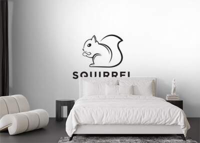 squirrel logo in white background Wall mural