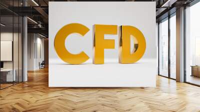 cfd (contract for difference) broker. investment and business. cfd symbol in gold metallic. stock ma Wall mural