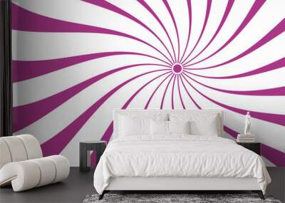 purple swirl on a white background, abstract swirl, helix, colored loop, graphic, background illustration, design template Wall mural