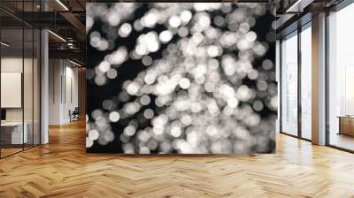 Abstract - White lights and dark background - Reflecting water - Stockphoto Wall mural