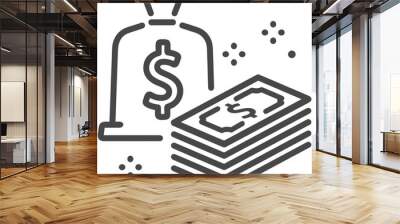 Money exchange payment icon symbol vector image. Illustration of the dollar currency coin graphic design image Wall mural