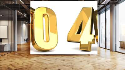 50 and 40 golden 3d render symbol Wall mural