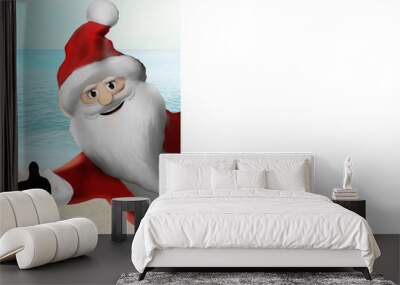 Christmas Santa Claus thumbs up 3d illustration Wall mural