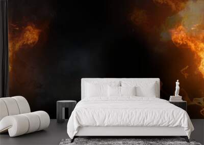 fire flames and smoke 3d-illustration Wall mural