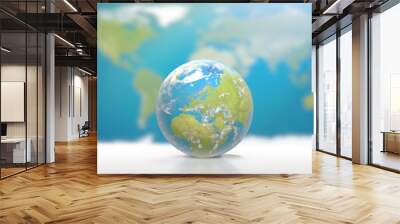 Planet Earth with clouds, Europe and part of Asia and Africa 3D-Illustration. Elements of this image furnished by Nasa Wall mural