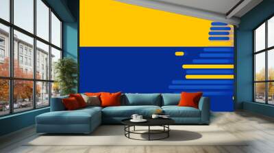 stripes as rounded lines in the shape of the map of Europe, European Union, Europe, in blue and yellow as a symbol as an icon, digital or modern concept, the EU Wall mural