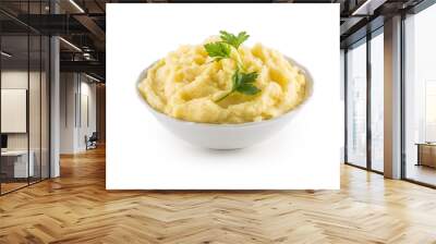 Mashed potatoes in bowl isolated on white. Wall mural