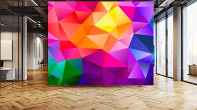 Color Blend Rainbow Trendy Low Poly BG Design Wall mural