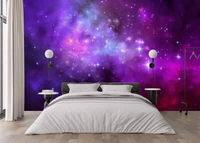 Cosmic artistic illustration. Colorful space background with stars Wall mural