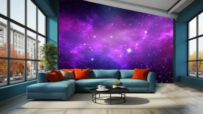 Space background with realistic nebula and shining stars. Magic colorful galaxy with stardust Wall mural