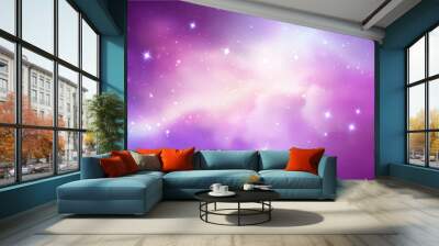 Space vector background with realistic nebula and shining stars. Magic colorful galaxy with stardust Wall mural