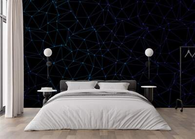 Trendy Low Poly Triangles on Dark BG Wall mural