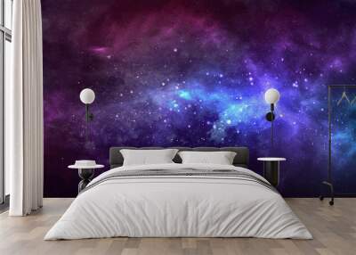 Vector cosmic illustration. Colorful space background with stars Wall mural