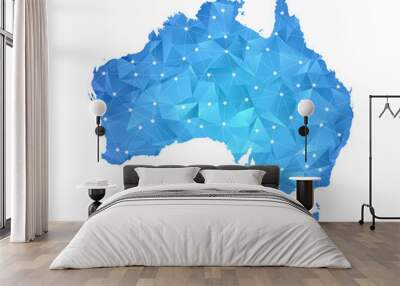 Australia Map - Abstract geometric rumpled triangular low poly style gradient graphic on white background , line dots polygonal design for your . Vector illustration eps 10 Wall mural