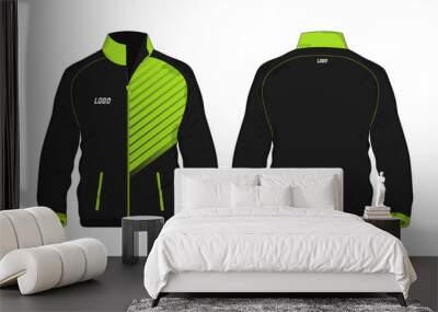 Sport Jacket green and black template for design on white background. Vector illustration eps 10. Wall mural