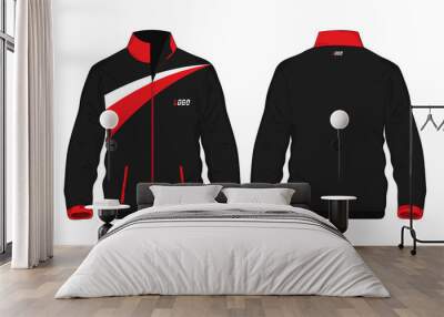 Sport Jacket Red and black template shirt for design on white background. Vector illustration eps 10. Wall mural