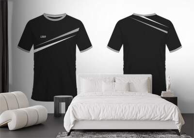 T-shirt grey and black soccer or football template for team club on white background. Jersey sport, vector illustration eps 10. Wall mural