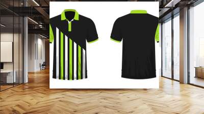 T-shirt Polo green and black template for design on white background. Vector illustration eps 10. Wall mural